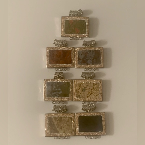 Lot of SEVEN Large Stone and Crystal Pendants - Picture 9 of 10